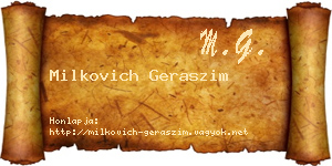 Milkovich Geraszim névjegykártya